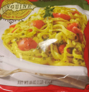 Trader Joe's Linguine with Pesto and Tomatoes