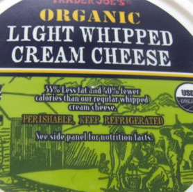 Trader Joe's Organic Light Whipped Cream Cheese