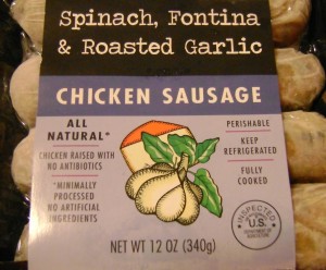 Trader Joe's Spinach Fontina Garlic Chicken Sausage