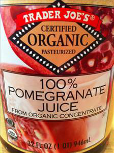 Trader Joe's Organic 100% Pomegranate Juice