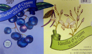 Trader Joe's Blueberries & Cream/Vanilla & Cream Yogurt Cups