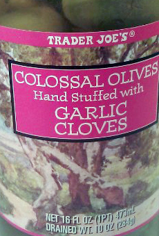 Trader Joe's Colossal Olives Hand Stuffed With Garlic Cloves