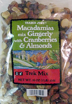 Trader Joe's Macadamias Mix Gingerly with Cranberries & Almonds Trek Mix