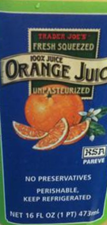 Trader Joe's Fresh Squeezed Orange Juice