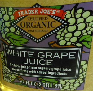 Trader Joe's Organic White Grape Juice