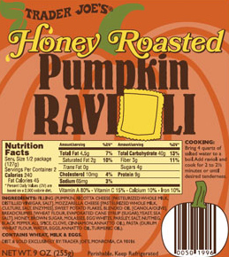 Trader Joe's Honey Roasted Pumpkin Ravioli