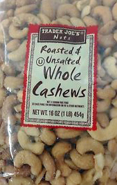 Trader Joe's Roasted & Unsalted Whole Cashews