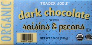 Trader Joe's Dark Chocolate With Raisins & Pecans
