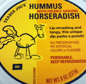 Trader Joe's Hummus with Freshly Ground Horseradish