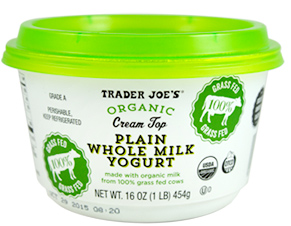 Trader Joe's Organic Cream Top Plain Whole Milk Yogurt