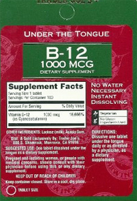 Trader Joe's Under The Tongue B-12 1000 MCG Supplement