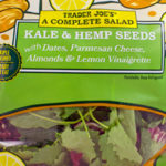 Complete Salad: Kale & Hemp Seeds with Dates, Parmesan Cheese, Almonds & Lemon Vinaigrette
