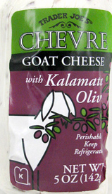 Trader Joe's Chevre Goat Cheese with Kalamata Olives