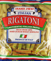 Trader Joe's Italian Rigatoni Pasta