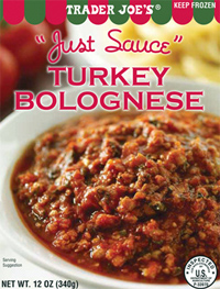 Trader Joe's Just Sauce Turkey Bolognese