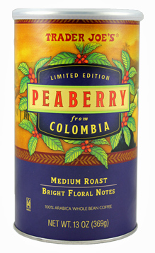 Trader Joe's Peaberry Coffee from Colombia