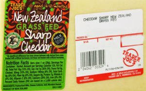Trader Joe's New Zealand Grass Fed Sharp Cheddar
