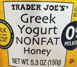 Trader Joe's Nonfat Honey Greek Yogurt