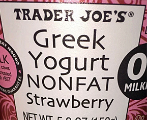 Trader Joe's Nonfat Strawberry Greek Yogurt