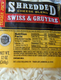 Trader Joe's Shredded Swiss & Gruyere Cheese Blend