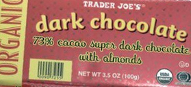 Trader Joe's 73% Cacao Super Dark Chocolate with Almonds