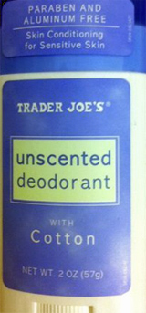 Trader Joe's Unscented Deodorant with Cotton