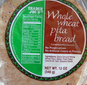 Trader Joe's Whole Wheat Pita Bread