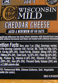 Trader Joe's Wisconsin Mild Cheddar Cheese