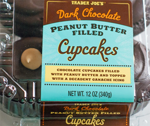 Trader Joe's Dark Chocolate Peanut Butter Filled Cupcakes
