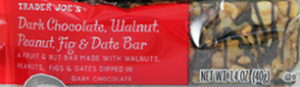 Trader Joe's Dark Chocolate, Walnut, Peanut, Fig & Date Bar