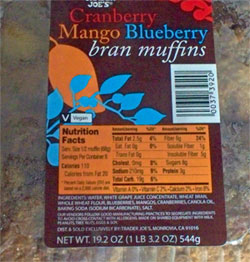 Trader Joe's Cranberry Mango Blueberry Bran Muffins