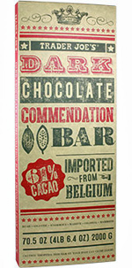 Trader Joe's Dark Chocolate Commendation Bar