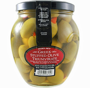 Trader Joe's Greek Stuffed Olive Triumvirate