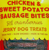 Trader Joe's Chicken & Sweet Potato Sausage Bites with Cranberries Jerky Dog Treats