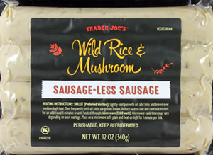 Trader Joe's Wild Rice & Mushroom Sausage-less Sausage