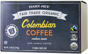 Trader Joe's Fair Trade Organic Colombian Coffee Cups