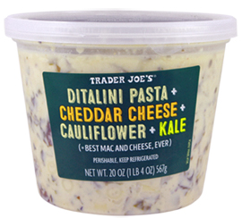 Trader Joe's Ditalini Pasta with Cheddar Cheese, Cauliflower, & Kale