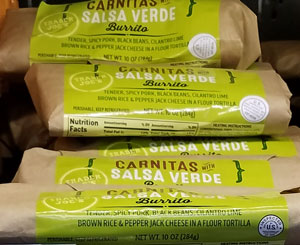 Trader Joe's Salsa Verde Carnitas Burrito