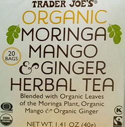 Trader Joe’s Organic Moringa Mango & Ginger Herbal Tea Reviews