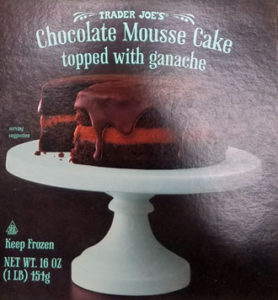 Trader Joe's Chocolate Mousse Cake topped with Ganache