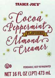 Trader Joe's Cocoa Peppermint Flavored Almond Creamer