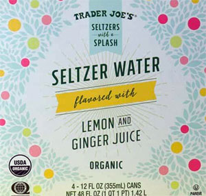 Trader Joe's Organic Lemon and Ginger Juice Seltzer Water