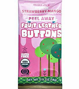 Trader Joe's Strawberry Mango Peel Away Fruit Leather Buttons