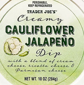 Trader Joe's Creamy Cauliflower Jalapeno Dip