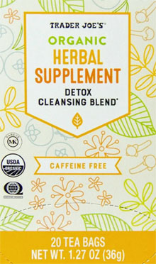 Trader Joe’s Organic Herbal Supplement Detox Cleansing Blend Tea Reviews