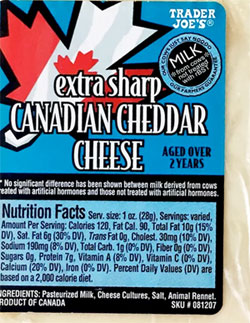 Trader Joe's Extra Sharp Canadian Cheddar Cheese