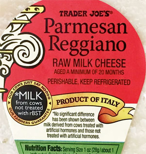 Trader Joe's Parmesan Reggiano Raw Milk Cheese