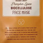 Trader Joe's Pumpkin Spice Biocellulose Face Mask