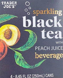 Trader Joe’s Sparkling Black Tea with Peach Juice Beverage Reviews