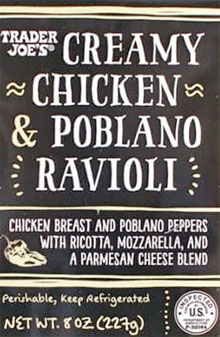 Trader Joe’s Creamy Chicken & Poblano Ravioli Reviews